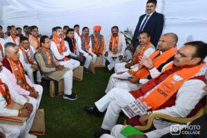 भाजपा जिलाध्यक्ष श्याम पंचारिया के नेतृत्व में CM भजनलाल के साथ संगठनात्मक हुई चर्चा।