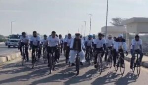 केन्द्रीय कानून मंत्री मेघवाल ने साइकिल चलाकर ''Fitness की डोज-आधा घंटा रोज” का दिया संदेश