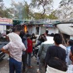 नोखा में चाय की दुकान में गैस सिलेंडर से लगी आग, पुलिस व लोगों ने बुझाई