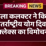 जिला कलक्टर ने किया अंतर्राष्ट्रीय योग दिवस फ्लेक्स का विमोचन