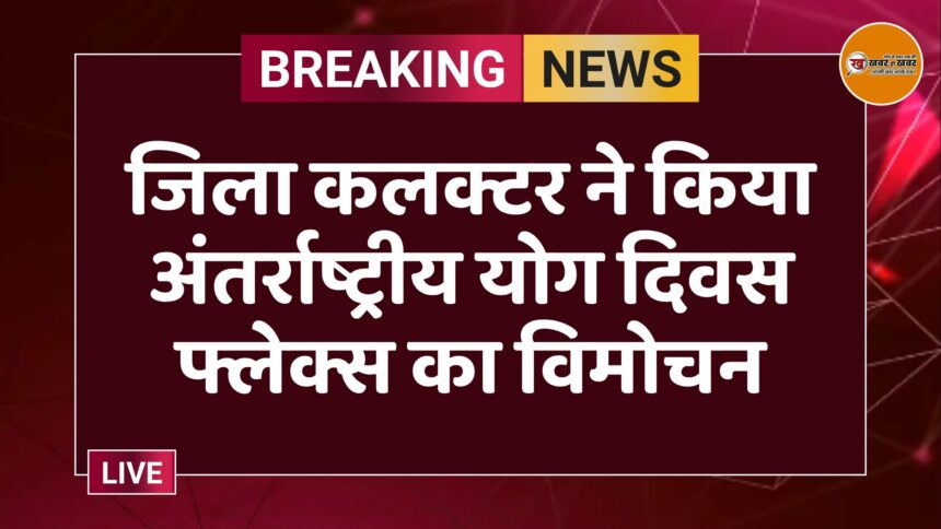 जिला कलक्टर ने किया अंतर्राष्ट्रीय योग दिवस फ्लेक्स का विमोचन