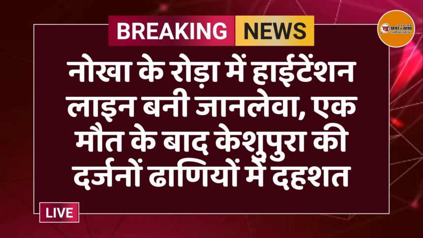 नोखा के रोड़ा में हाईटेंशन लाइन बनी जानलेवा, एक मौत के बाद केशुपुरा की दर्जनों ढाणियों में दहशत