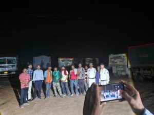 जिले मे अवैध खनिज उत्खनन एवं परिवहन पर संयुक्त कार्रवाई