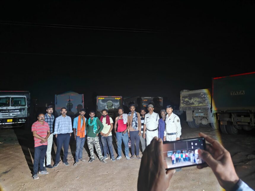 जिले मे अवैध खनिज उत्खनन एवं परिवहन पर संयुक्त कार्रवाई
