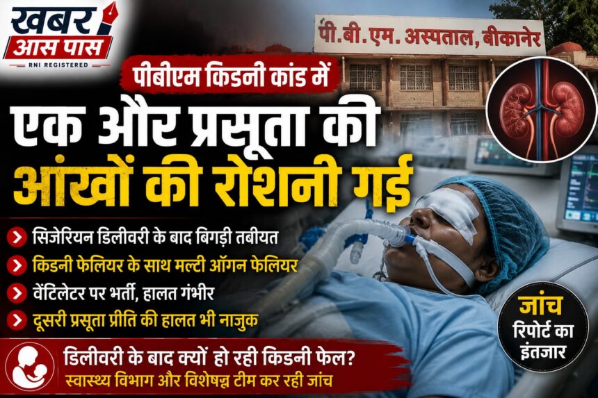 पीबीएम किडनी कांड में नया खुलासा: एक और प्रसूता की आंखों की रोशनी गई, मल्टी ऑर्गन फेलियर से जूझ रही