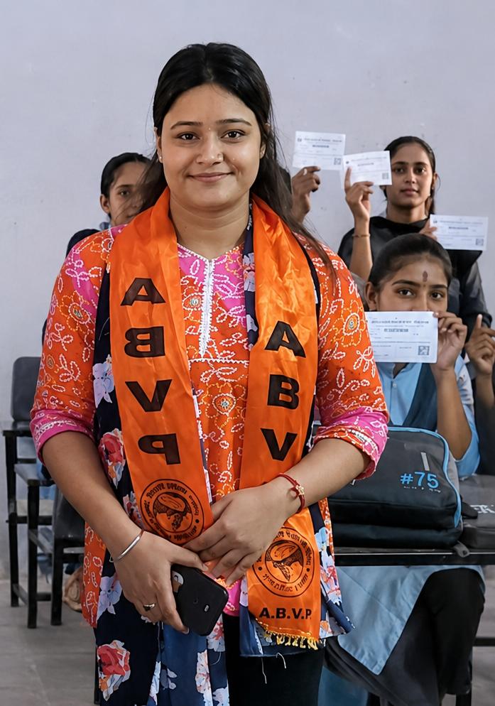 आयशा शर्मा एबीवीपी बीकानेर जिला छात्रा प्रमुख नियुक्त, क्षेत्र में खुशी की लहर