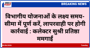 विभागीय योजनाओं के लक्ष्य समय-सीमा में पूर्ण करें, लापरवाही पर होगी कार्रवाई : कलेक्टर सुश्री प्रतिष्ठा ममगाईं