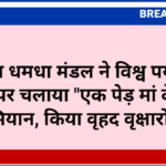 भाजपा धमधा मंडल ने विश्व पर्यावरण दिवस पर चलाया "एक पेड़ मां के नाम" अभियान, किया वृहद वृक्षारोपण