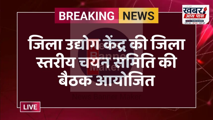जिला उद्योग केंद्र की जिला स्तरीय चयन समिति की बैठक आयोजित