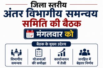 जिला स्तरीय अंतर विभागीय समन्वय समिति की बैठक मंगलवार को