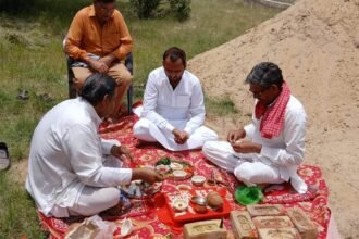 कालू श्रेयांस बैद पीजन टावर निर्माण हेतु भूमि पूजन 