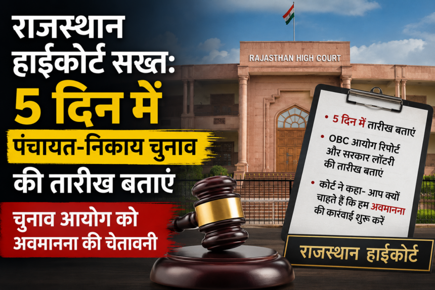राजस्थान हाईकोर्ट सख्त: 5 दिन में पंचायत-निकाय चुनाव की तारीख बताएं, चुनाव आयोग को अवमानना की चेतावनी