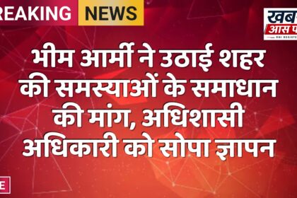 भीम आर्मी ने उठाई शहर की समस्याओं के समाधान की मांग, अधिशासी अधिकारी को सोपा ज्ञापन