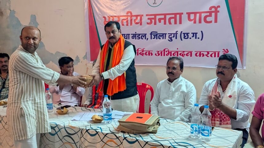 भाजपा मंडल धमधा में कार्यसमिति एवं सेवा संकल्प अभियान की संयुक्त बैठक संपन्न