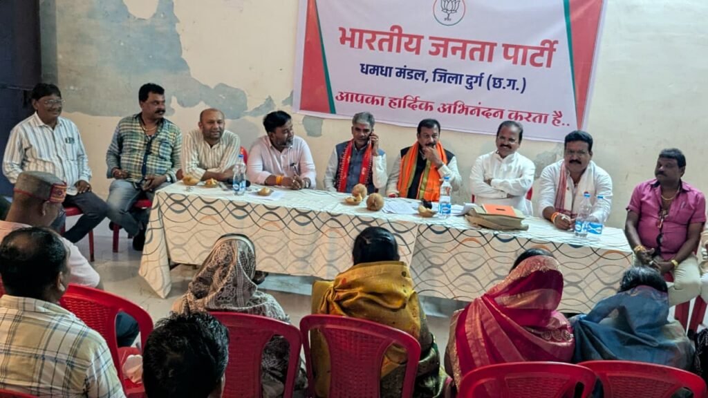 भाजपा मंडल धमधा में कार्यसमिति एवं सेवा संकल्प अभियान की संयुक्त बैठक संपन्न