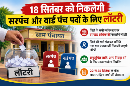 18 सितंबर को निकलेगी सरपंच और वार्ड पंच पदों के लिए लॉटरी